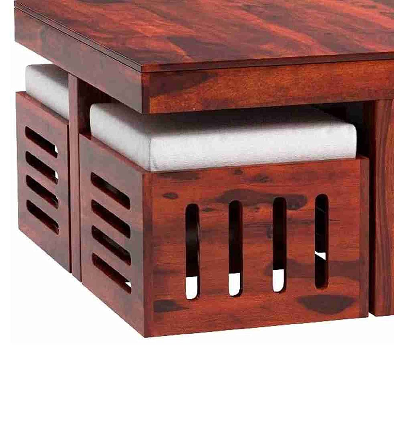 SHEESHAM COFFEE TABLE WITH STOOL