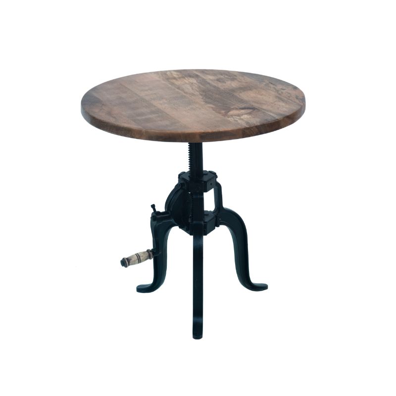 HEIGHT ADJUSTABLE WOODEN ROUND TABLE